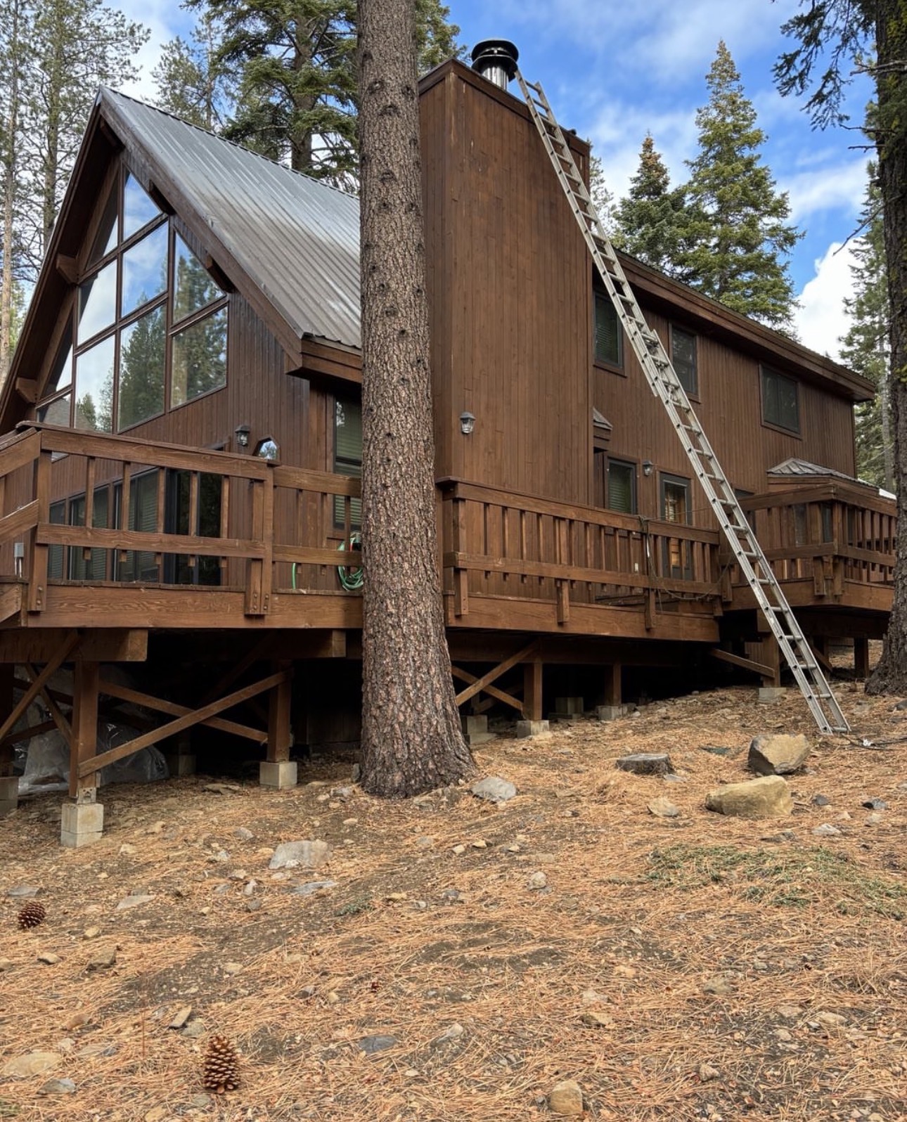 Chimney access at a mountain home.