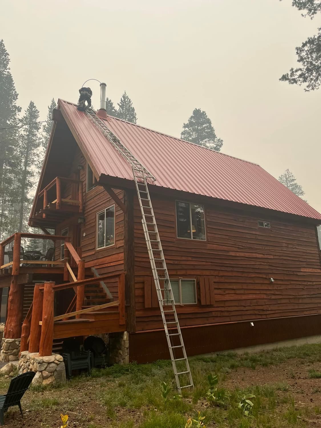 On the job at a mountain property.